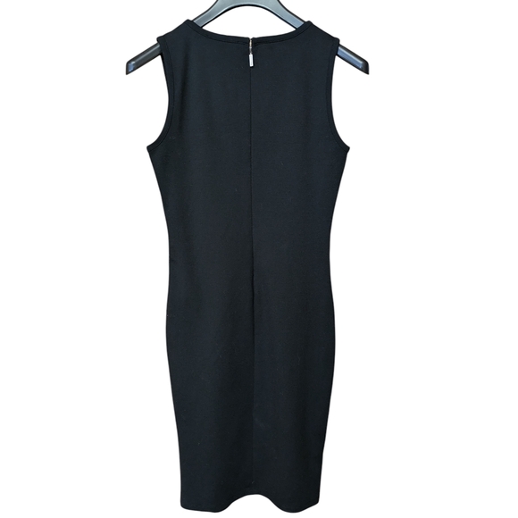 Michael Kors Black Logo Trim Body Con Stretch Dress Size Medium - Picture 2 of 8